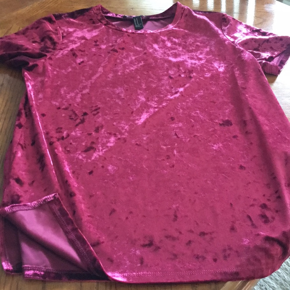 Forever 21 Burgundy Velvet Top